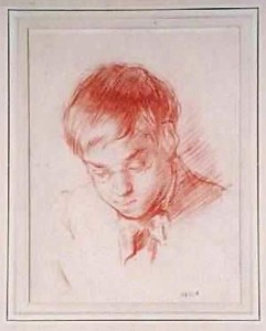 Albert Rutherstone 1881-1953, artist and brother of Sir William Rothenstein. Portrait from 1899.
