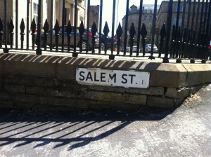 Salem Street, where the first services were held.