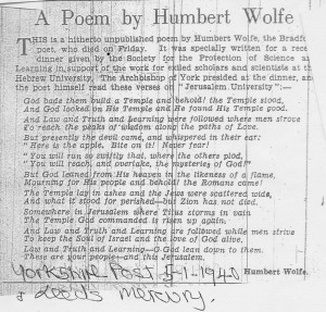Poem by Humbert Wolfe.