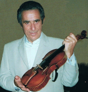 Rodney Friend with violin as he appears nowadays.
